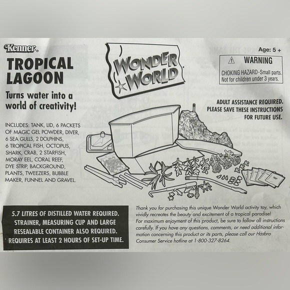 Wonder World Tropical Lagoon by Kenner Vintage Toy 1995-96. Water➡️Gel Aquarium - Picture 14 of 14